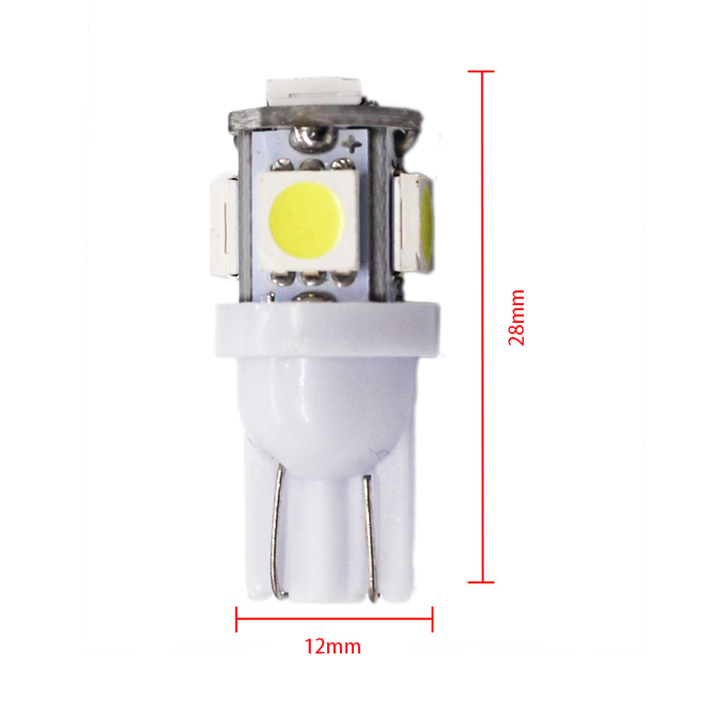 6PCS T10 W5W 158 194 2.5W 5050 5SMD LED Bulb Car Epistar LED Clearance Light