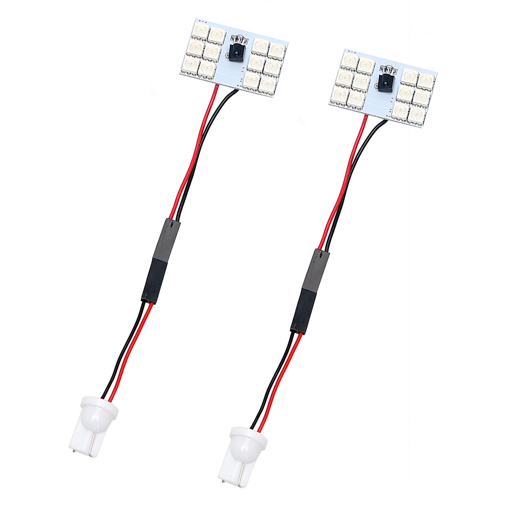 1 set Festoon T10 5050 SMD 12LED RGBW Car Light Auto Remote Controlled Led Lamp