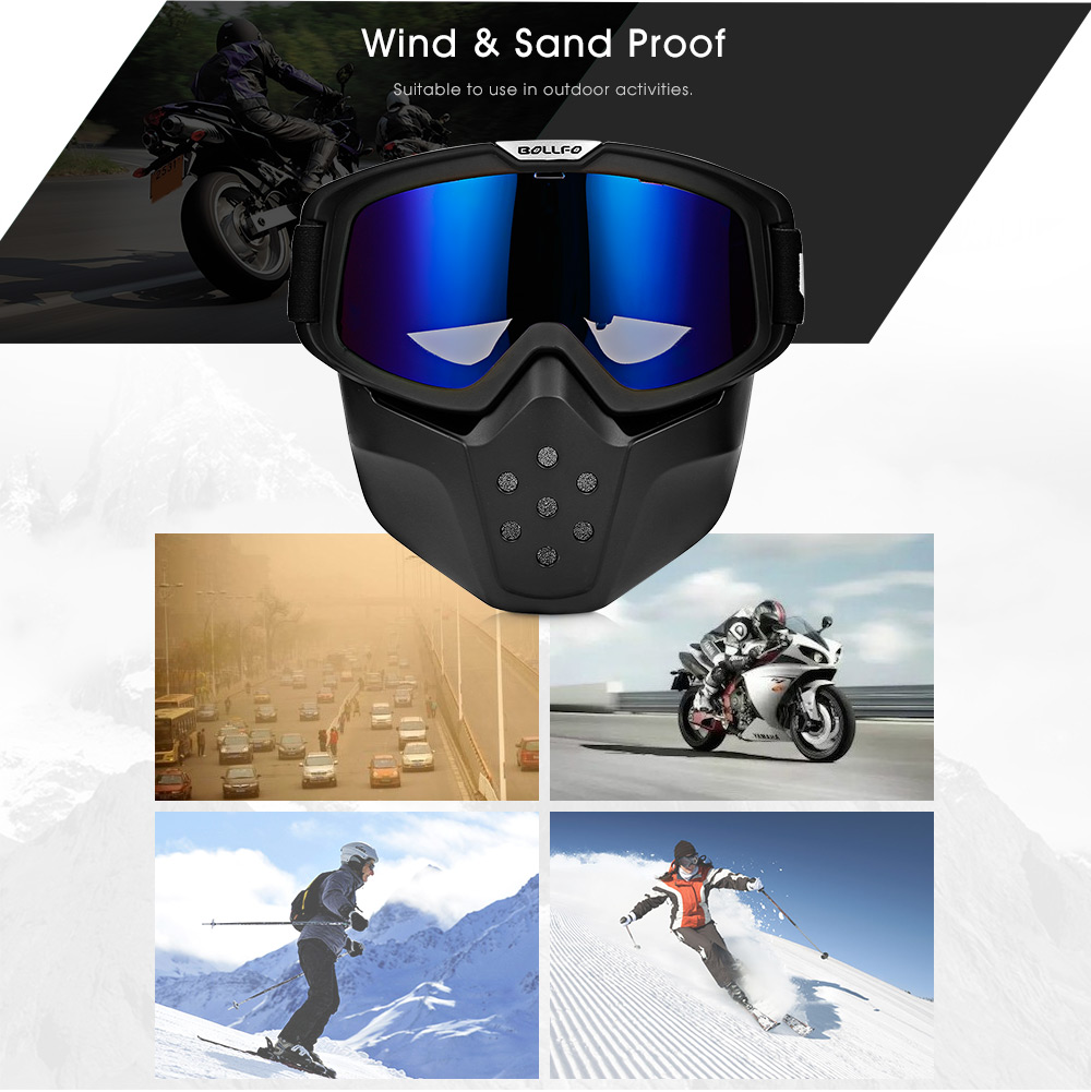 BOLLFO BF656 Motorcycle Mask Goggles Detachable Windproof for Motocross Outdoor Riding Skiing BOLLFO BF656 Motorcycle Mask Goggles Detachable Windproof for Motocross Outdoor Riding Skiing