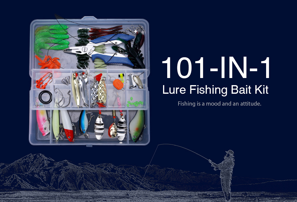 101pcs Bionic Lure Fishing Minnow Crank Spoon Soft Hard Bait Spinner Hook Tackle 101pcs Bionic Lure Fishing Minnow Crank Spoon Soft Hard Bait Spinner Hook Tackle
