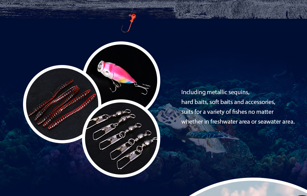 101pcs Bionic Lure Fishing Minnow Crank Spoon Soft Hard Bait Spinner Hook Tackle 101pcs Bionic Lure Fishing Minnow Crank Spoon Soft Hard Bait Spinner Hook Tackle