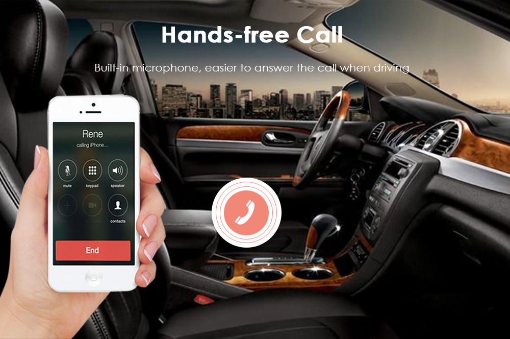 D01 - BT Bluetooth 4.2 Mini Car Receiver Hands-free Call Wireless Audio Adapter Music Streaming 