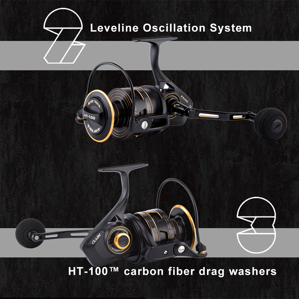 PENN CLASH High Value 8+1Ball Bearing Carbon Fiber Max Drag Spinning Fishing Reel PENN CLASH High Value 8+1Ball Bearing Carbon Fiber Max Drag Spinning Fishing Reel