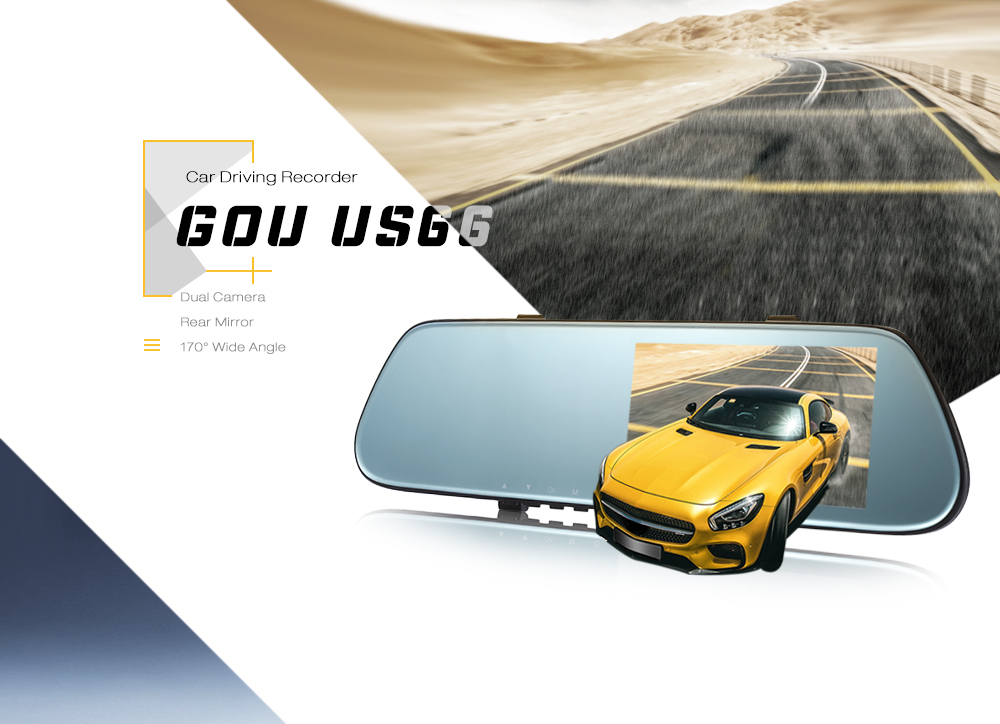 GOU US66 Rear Mirror Dual Camera Dash Cam 170 Degree Wide Angle Lens 1080P Car Driving Recorder GOU US66 Rear Mirror Dual Camera Dash Cam 170 Degree Wide Angle Lens 1080P Car Driving Recorder