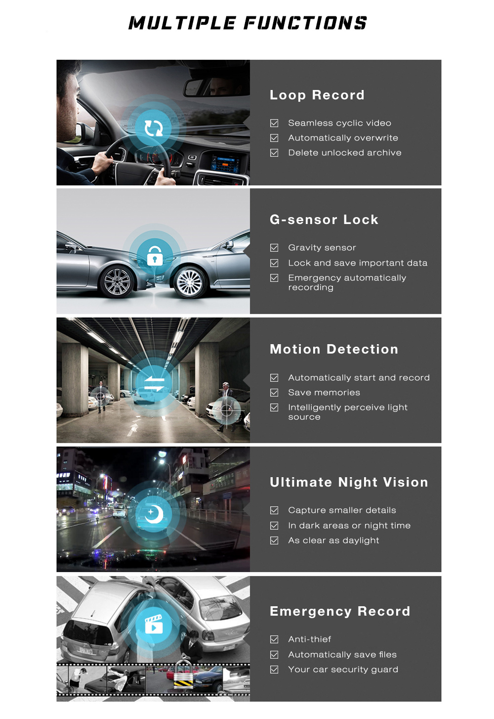 GOU US66 Rear Mirror Dual Camera Dash Cam 170 Degree Wide Angle Lens 1080P Car Driving Recorder GOU US66 Rear Mirror Dual Camera Dash Cam 170 Degree Wide Angle Lens 1080P Car Driving Recorder