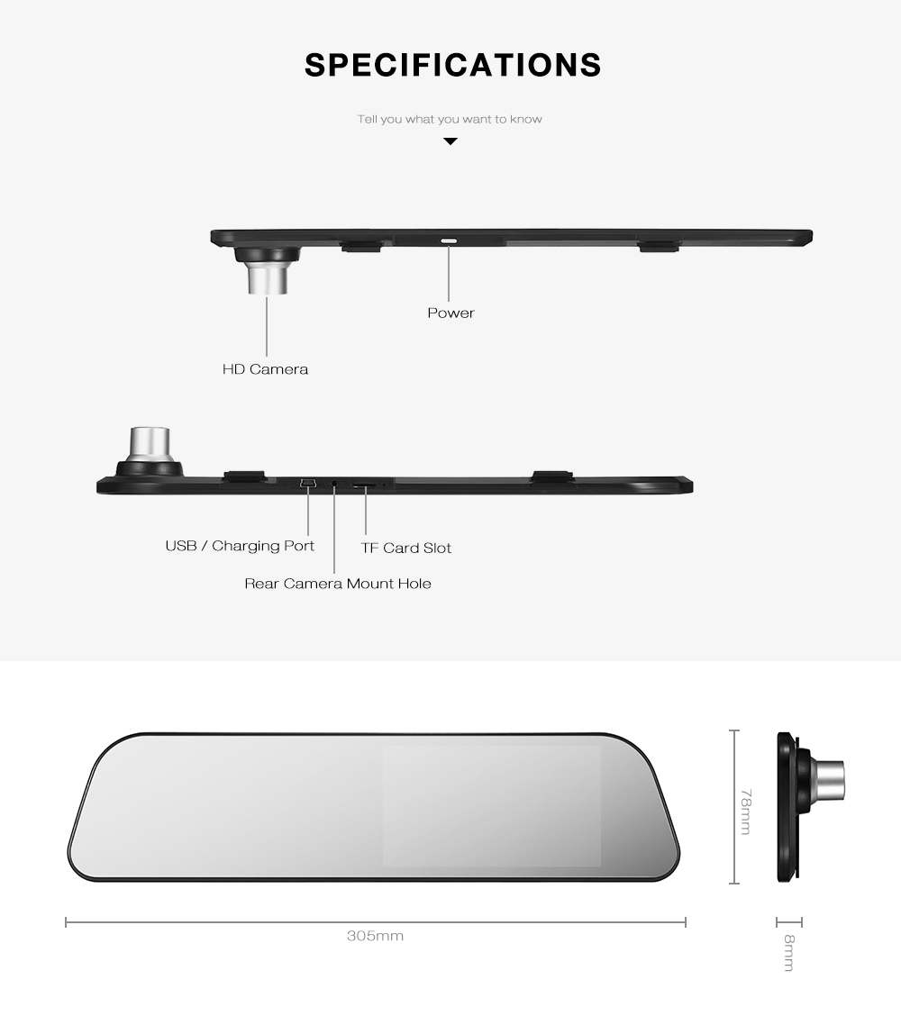 GOU UC58 Rear Mirror Dash Cam Dual Camera WDR Night Vision Car Driving Recorder GOU UC58 Rear Mirror Dash Cam Dual Camera WDR Night Vision Car Driving Recorder