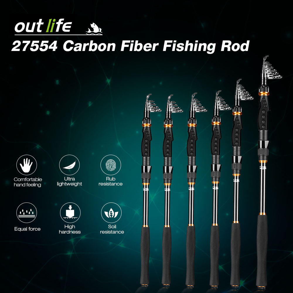 Outlife 27554 Carbon Fiber Fishing Rod Fish Pole Equipment Outlife 27554 Carbon Fiber Fishing Rod Fish Pole Equipment