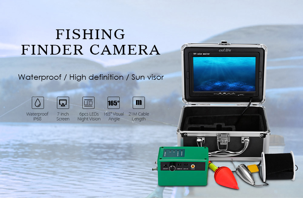 Outlife F005ME - 20M 21M 1000TVL Underwater LED Fish Finder Video Fishing Camera with Sun Visor Outlife F005ME - 20M 21M 1000TVL Underwater LED Fish Finder Video Fishing Camera with Sun Visor