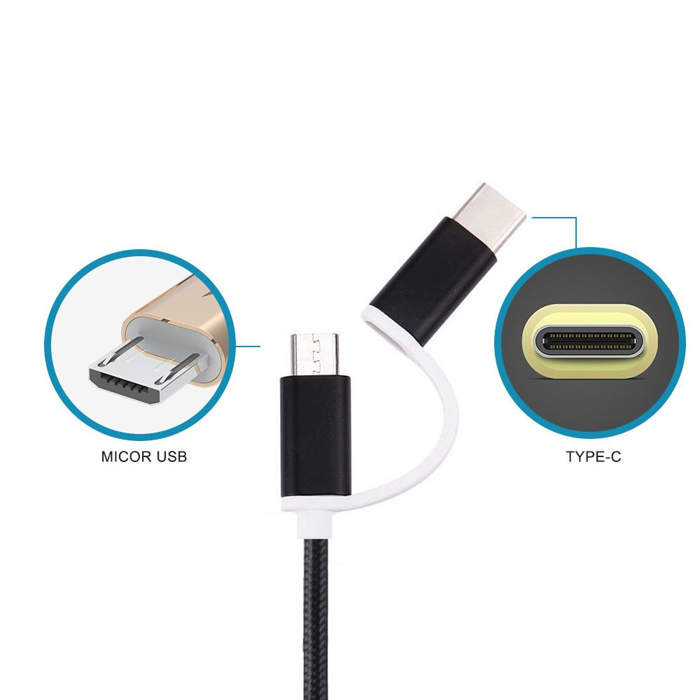 Cwxuan 2-in-1 USB 3.1 Type C / Micro USB to USB 2.0 Data Sync / Charging Cable Cwxuan 2-in-1 USB 3.1 Type C / Micro USB to USB 2.0 Data Sync / Charging Cable