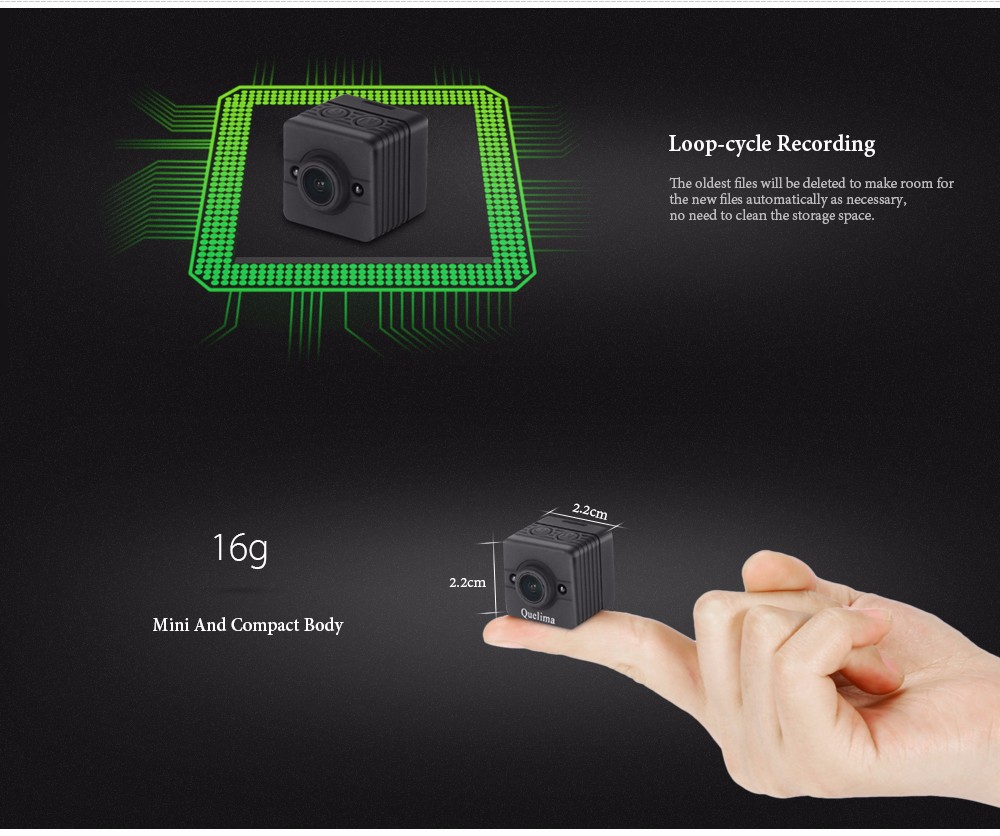 Quelima SQ12 Mini Dash Cam 155 Degrees 1080P FHD DVR Quelima SQ12 Mini Dash Cam 155 Degrees 1080P FHD DVR