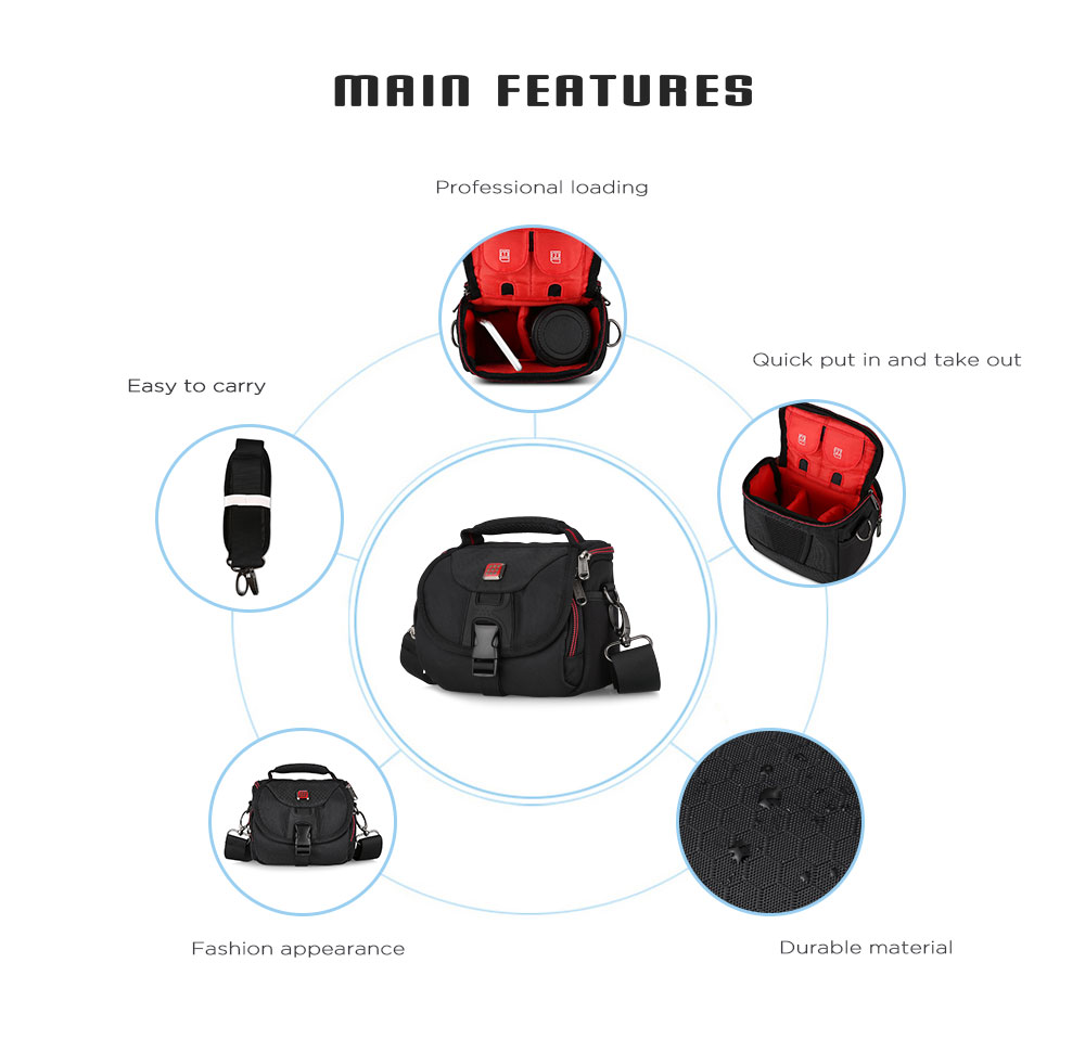 PROWELL DC21791C Water Resistant Camera Shoulder Bag for Travel PROWELL DC21791C Water Resistant Camera Shoulder Bag for Travel