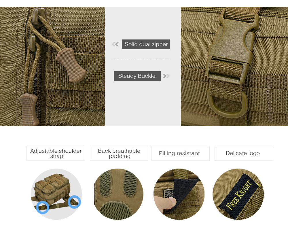 Free Knight FK9258 Tactical Sling Bag Military Rover Shoulder Backpack Molle Assault Range Free Knight FK9258 Tactical Sling Bag Military Rover Shoulder Backpack Molle Assault Range