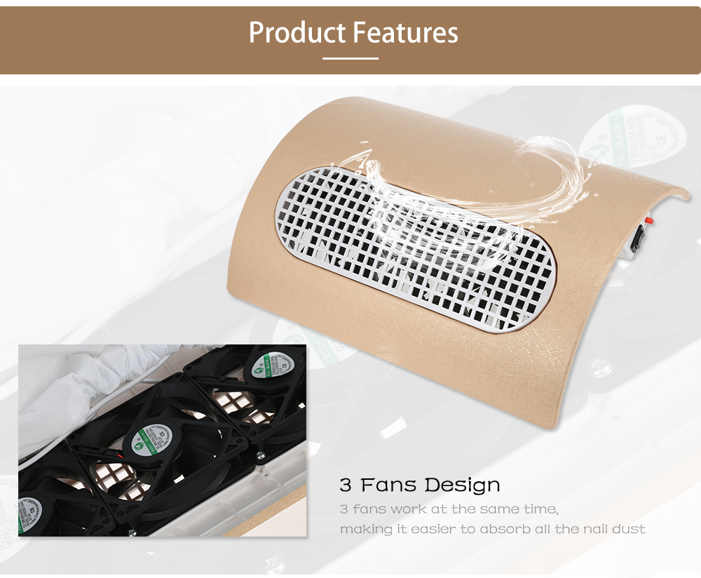 SF - 17 3 Fans Nail Dust Collector Manicure Machine Beauty Equipment