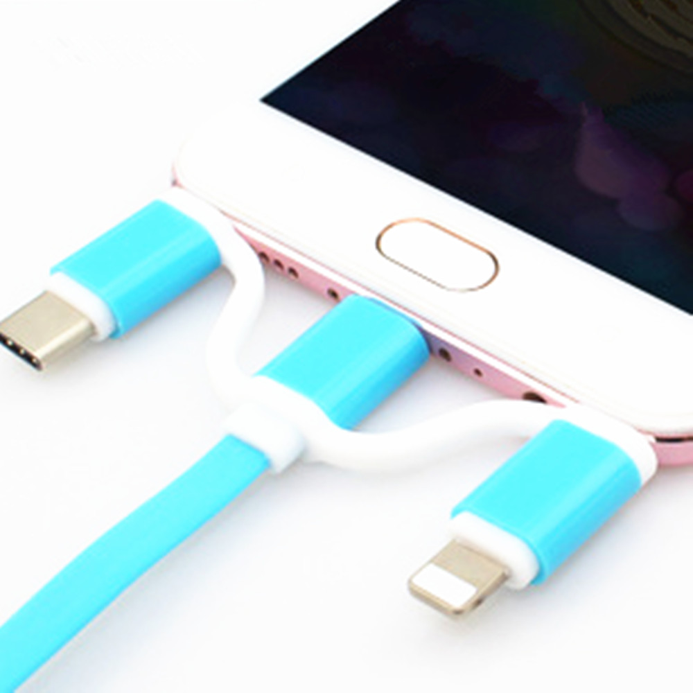 3 in 1 Micro USB Cable Charging Data Sync Retractable Charger Type C Adapter for iPhone / iOS / HTC / Xiaomi / Huawei / Android