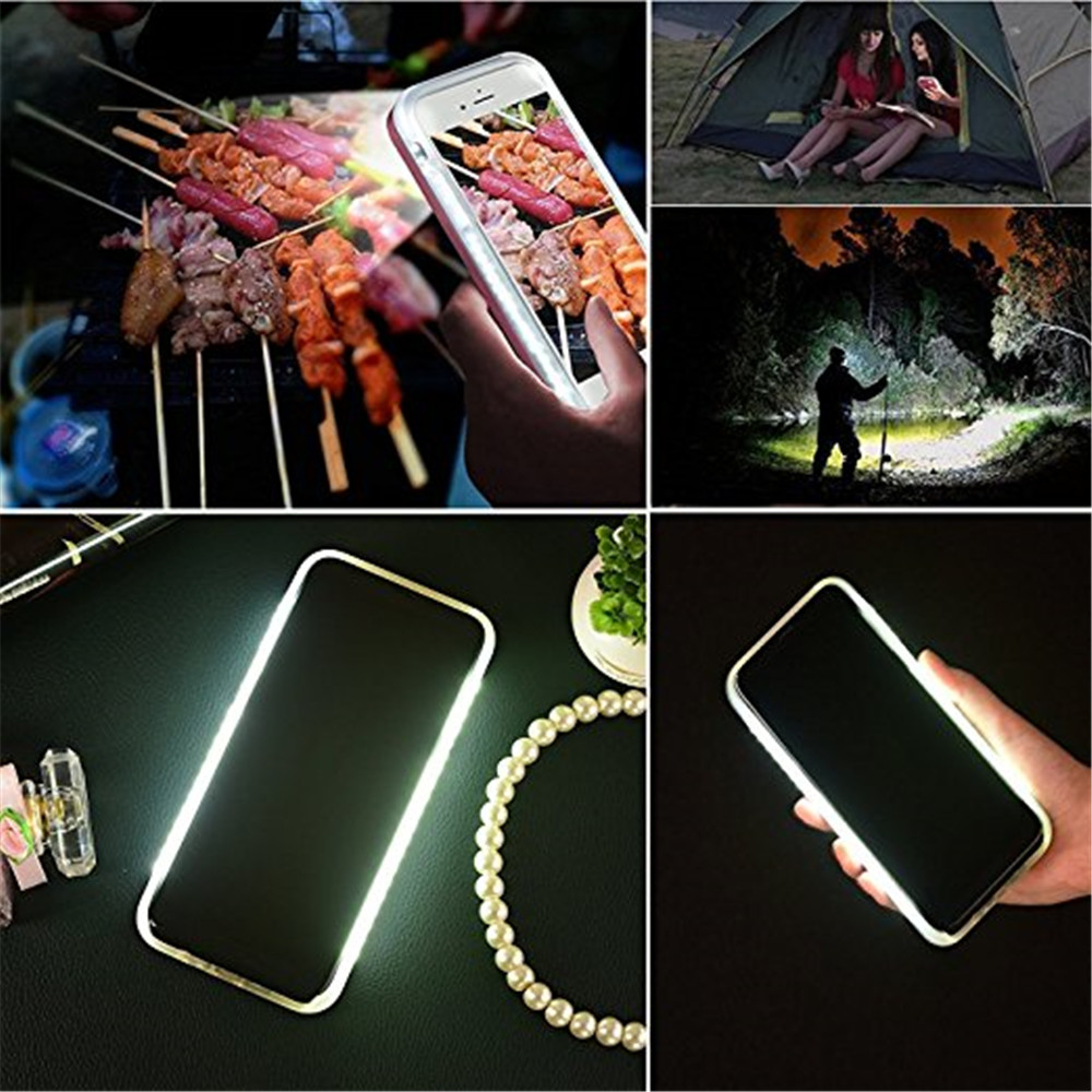 Anti-Skid Emitting Hard Back Shell Fashion Selfie LED Flash Light Phone for iPhone X Case