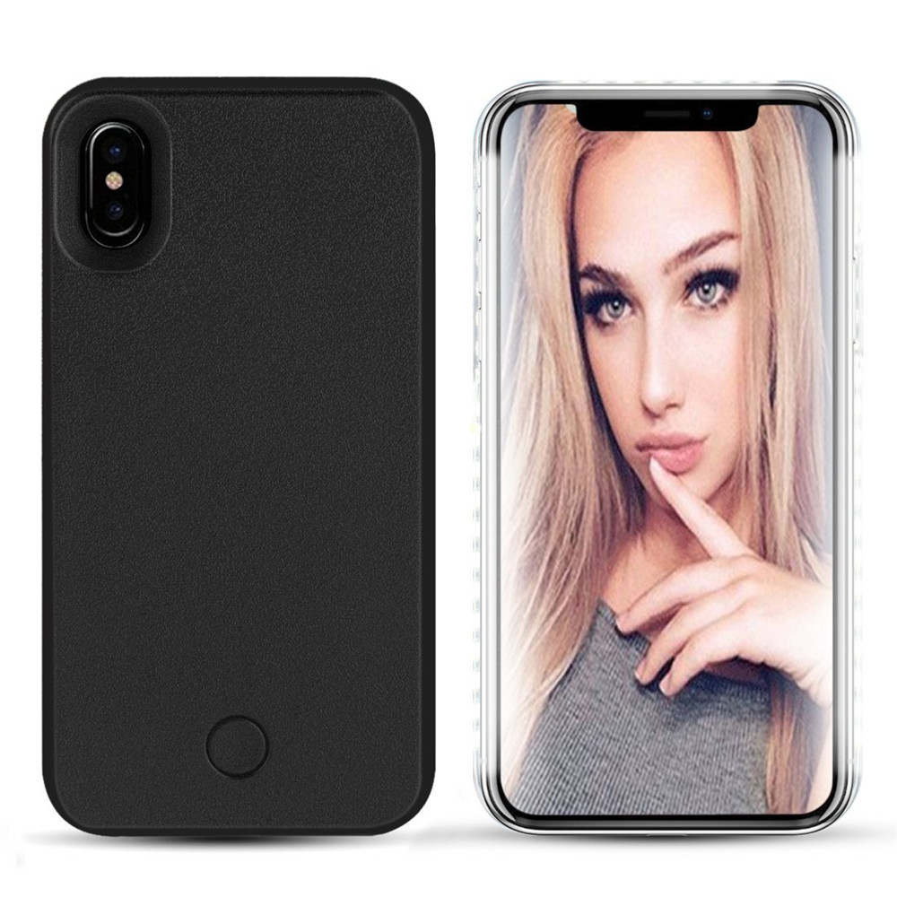 Anti-Skid Emitting Hard Back Shell Fashion Selfie LED Flash Light Phone for iPhone X Case Anti-Skid Emitting Hard Back Shell Fashion Selfie LED Flash Light Phone for iPhone X Case