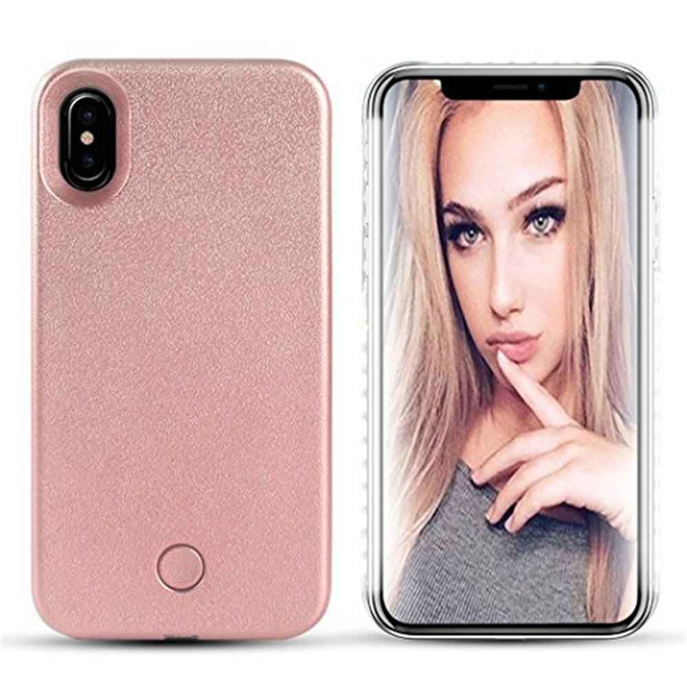 Anti-Skid Emitting Hard Back Shell Fashion Selfie LED Flash Light Phone for iPhone X Case Anti-Skid Emitting Hard Back Shell Fashion Selfie LED Flash Light Phone for iPhone X Case