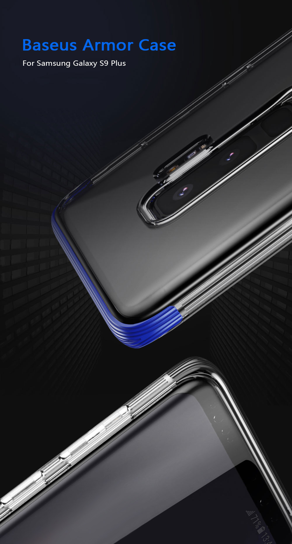 Baseus Armor Case TPU Transparent Anti-slipping Shell for Samsung Galaxy S9 Plus
