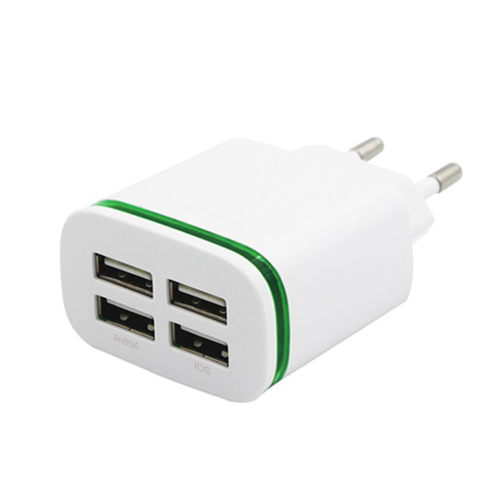 Universal 5V/4A EU Plug 4 USB Ports  Wall Power Supply Adapter Charger