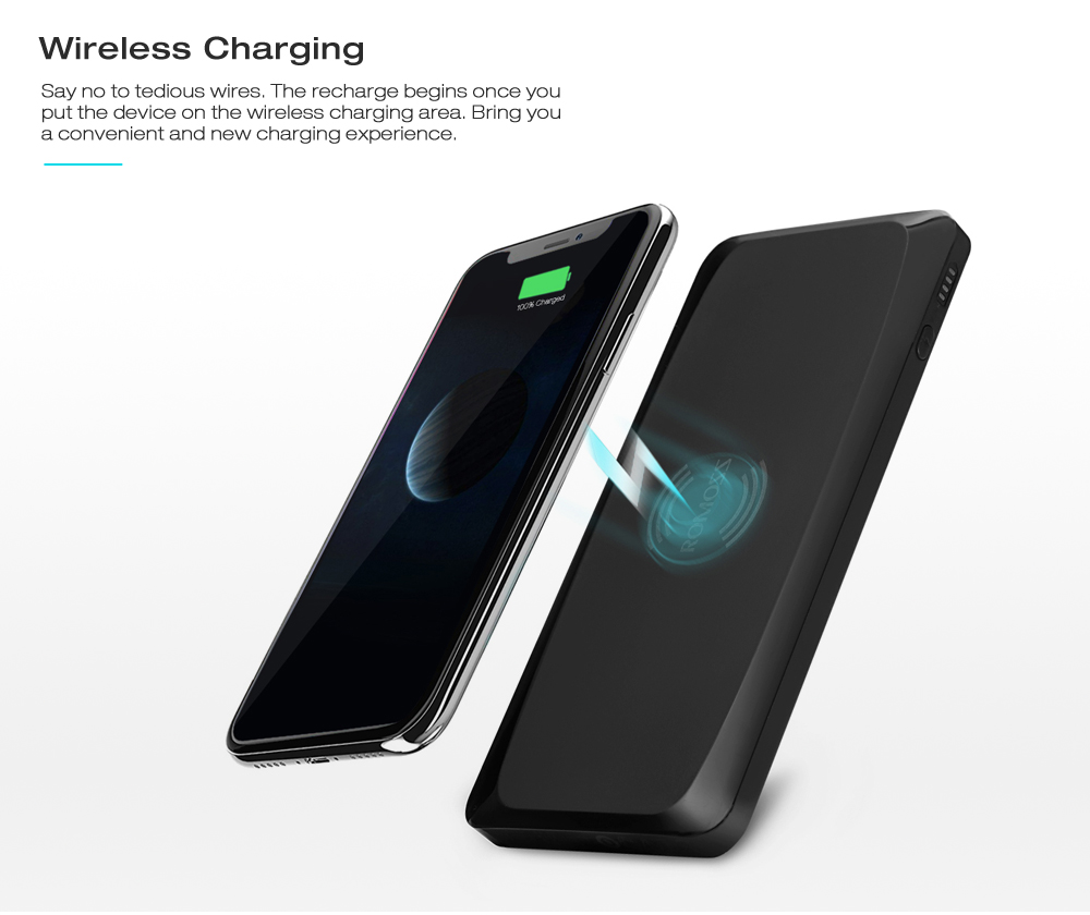 ROMOSS SS05 Edge Series Wireless Charging Power Bank Qi Charger Ultra Slim 5000mAh Li-polymer Battery ROMOSS SS05 Edge Series Wireless Charging Power Bank Qi Charger Ultra Slim 5000mAh Li-polymer Battery