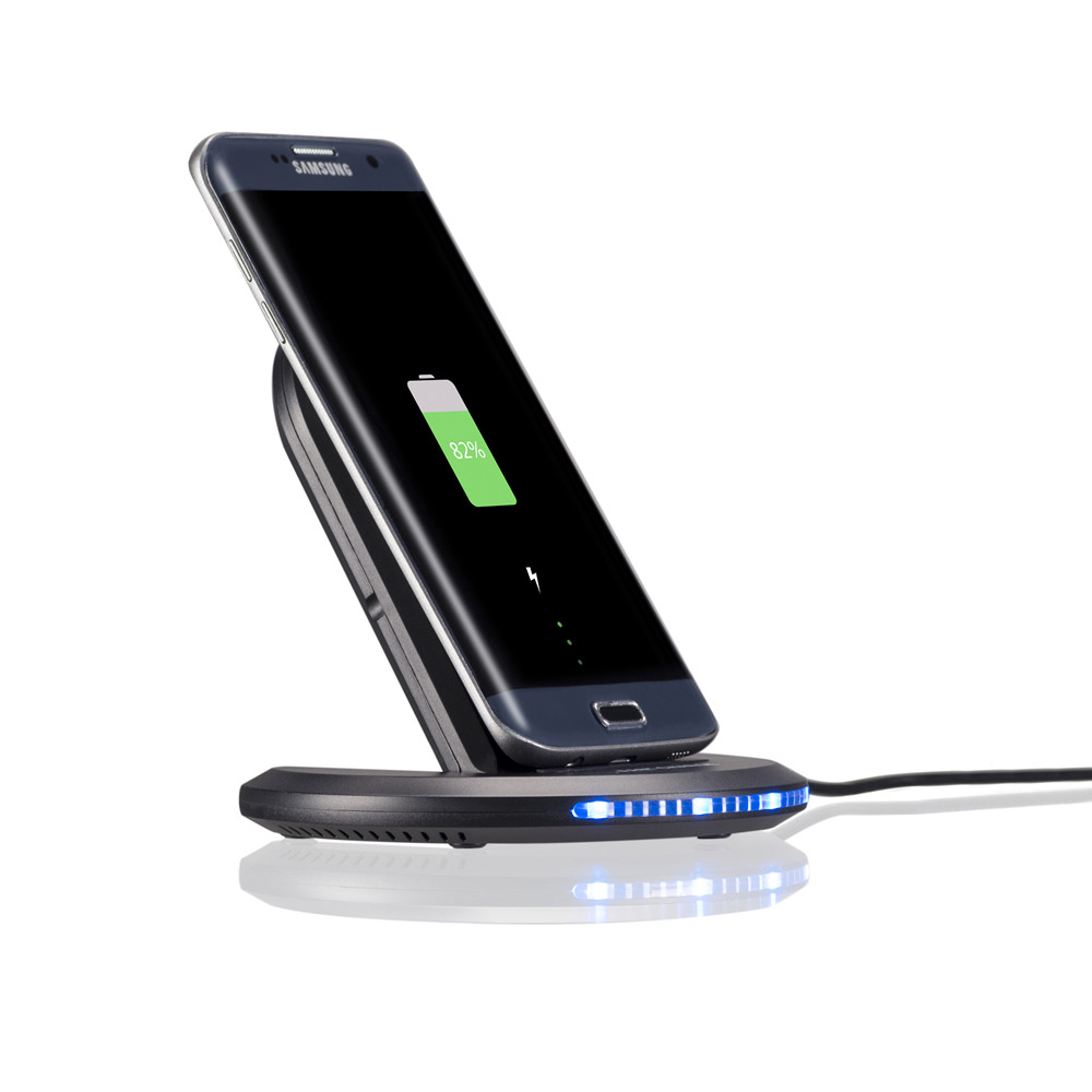QI Fast Wireless Charger -Zero Disturb for Sleep- 2 Coil 9V Charging Stand for iPhone X/8/8Plus/Samsung Galaxy S9/S9+/S8/S8+