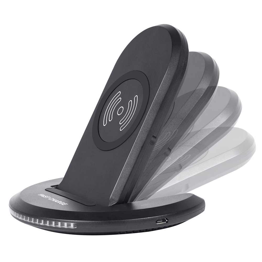 QI Fast Wireless Charger -Zero Disturb for Sleep- 2 Coil 9V Charging Stand for iPhone X/8/8Plus/Samsung Galaxy S9/S9+/S8/S8+