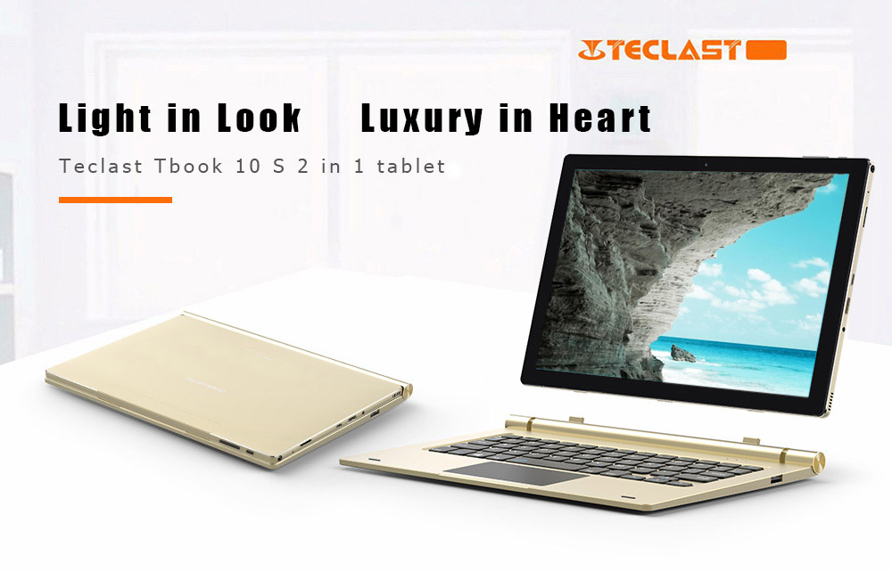 Teclast Tbook 10 S 2 in 1 Tablet PC Quad Core 1.44GHz 10.1 inch with Windows 10   Android 5.1 4GB RAM 64GB ROM 