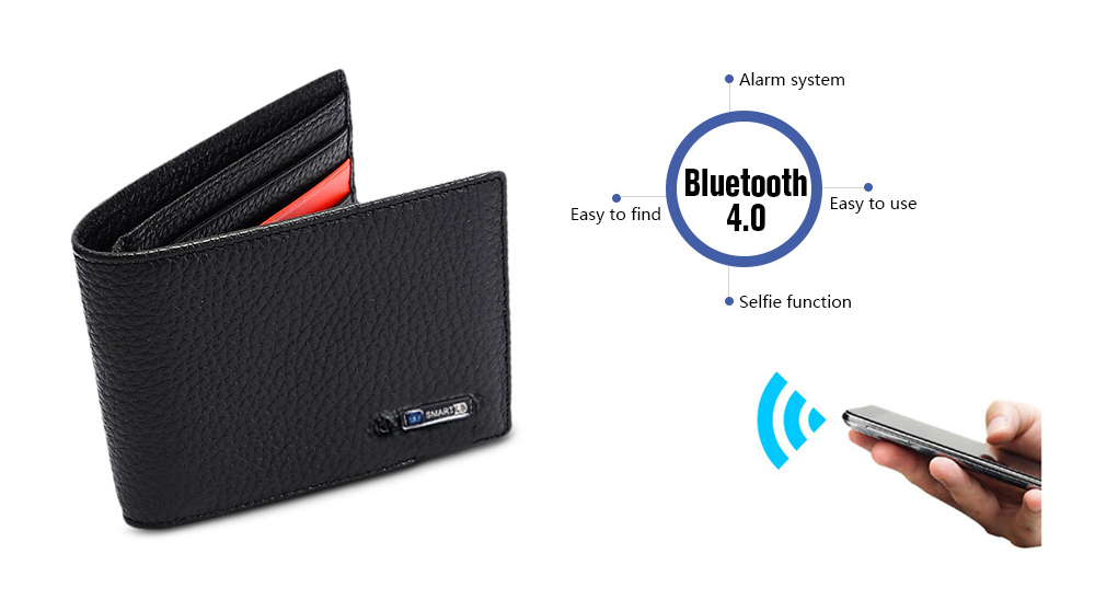 SMARTLB Men Genuine Leather Short Bluetooth Anti Lost / Theft Selfie Smart Wallet SMARTLB Men Genuine Leather Short Bluetooth Anti Lost / Theft Selfie Smart Wallet