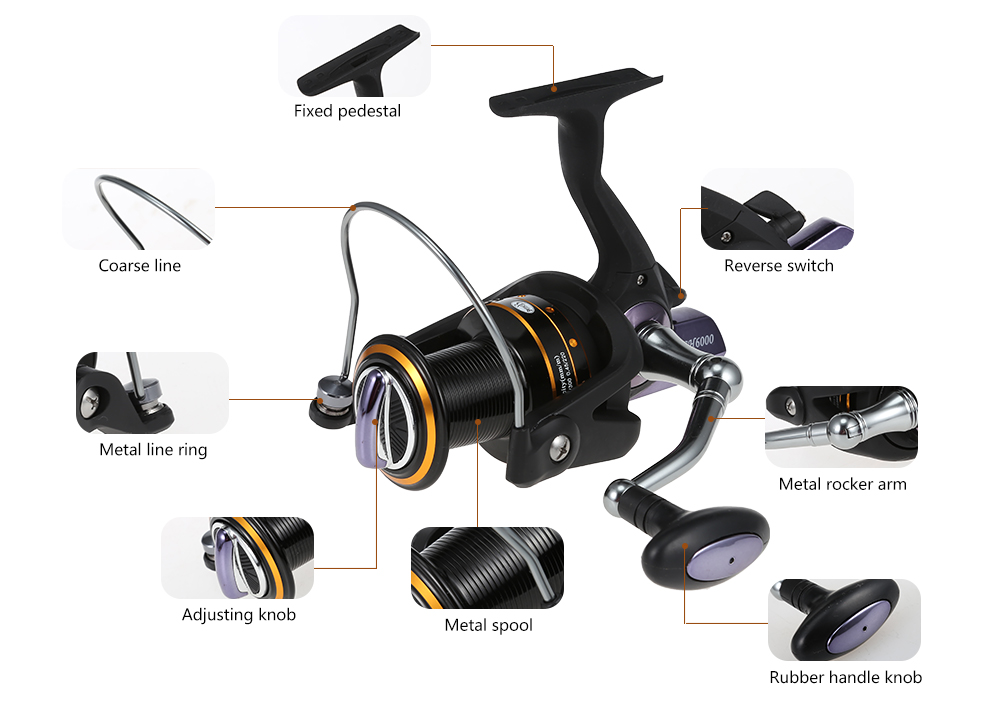 BOYANG GH6000 12 + 1 Ball Bearings Spinning Fishing Reel BOYANG GH6000 12 + 1 Ball Bearings Spinning Fishing Reel