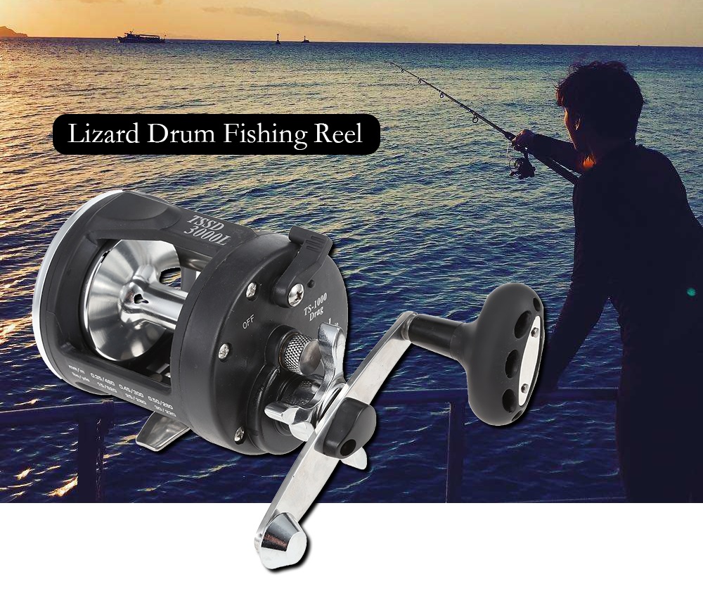 Lizard All-metal Head Drum Fishing Reel Sea River Ocean Boat Gear