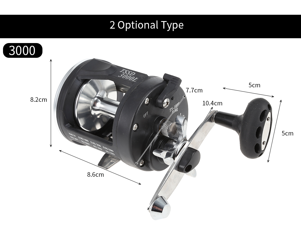 Lizard All-metal Head Drum Fishing Reel Sea River Ocean Boat Gear