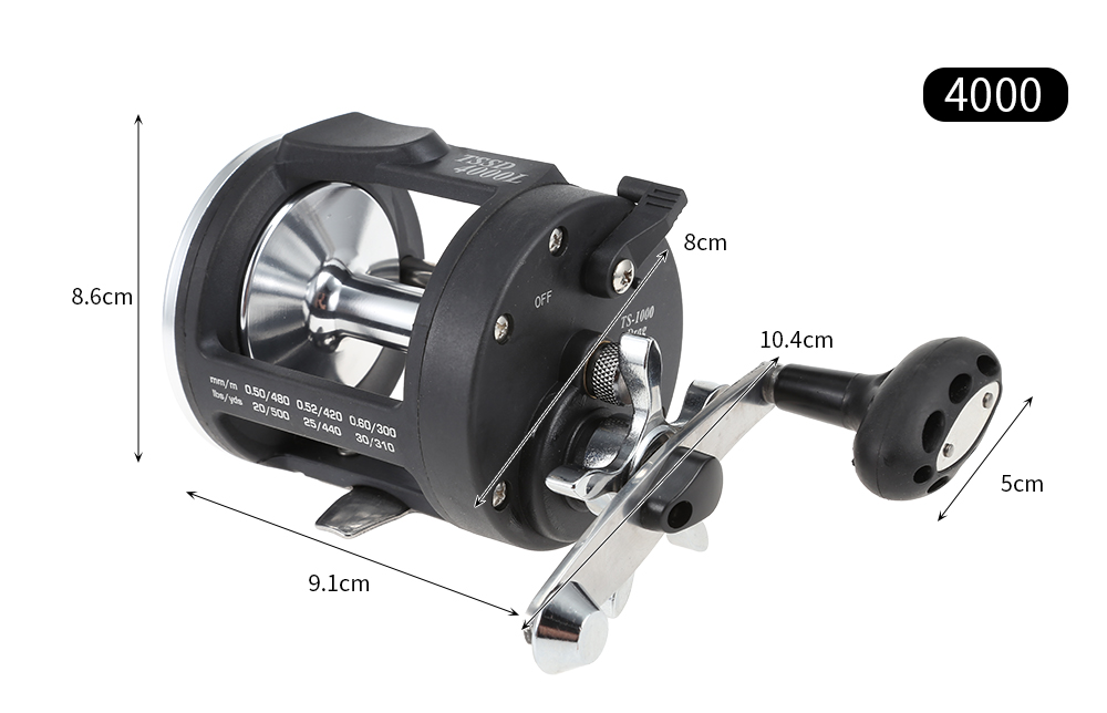 Lizard All-metal Head Drum Fishing Reel Sea River Ocean Boat Gear