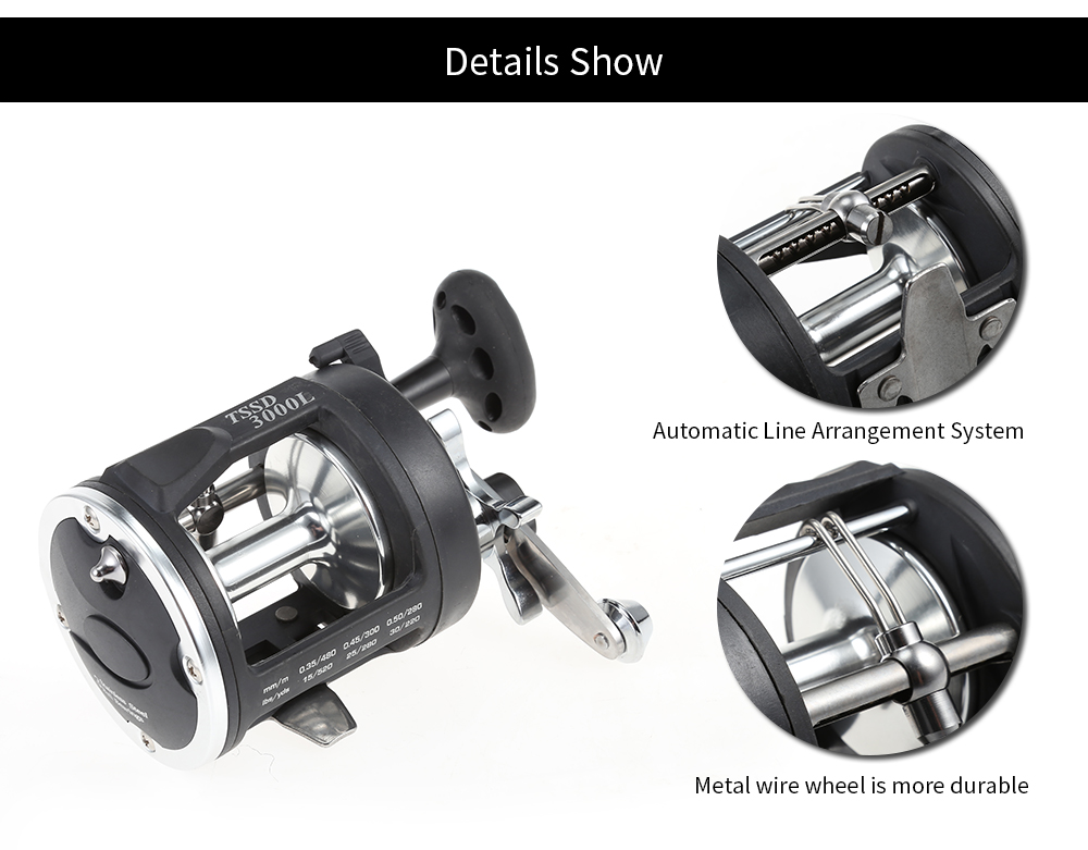 Lizard All-metal Head Drum Fishing Reel Sea River Ocean Boat Gear