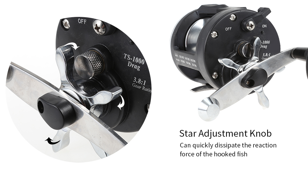 Lizard All-metal Head Drum Fishing Reel Sea River Ocean Boat Gear