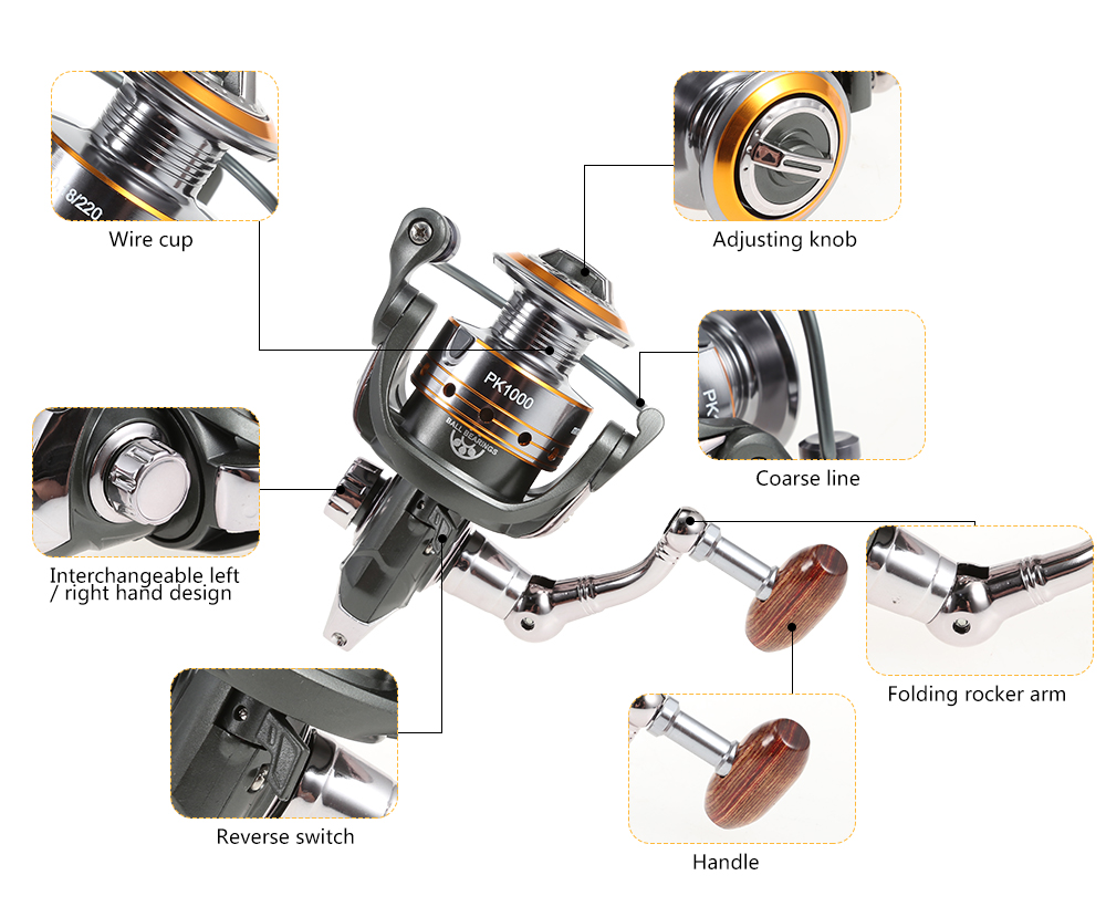 Lizard 11 Ball Bearings 5.2:1 Spinning Fishing Reel Lizard 11 Ball Bearings 5.2:1 Spinning Fishing Reel