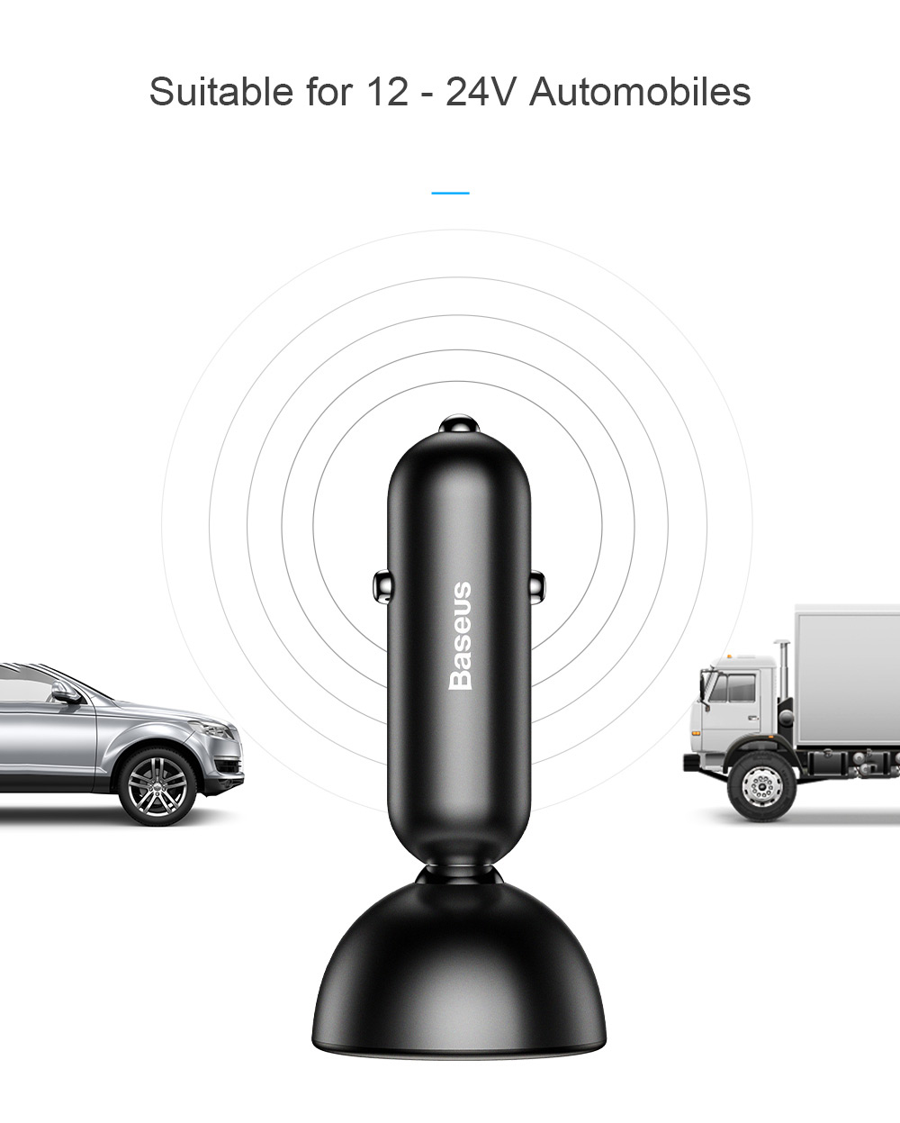 Baseus BSC - C9X1 Shake-head Digital Display Car Charger ABS PC 5V / 4.8A