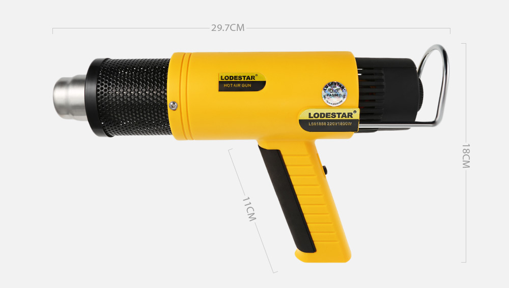 LODESTAR Adjustable Temperature 1800W AC220V Electrical Industrial Handheld Heat Air Gun Shrinking Power Tools LODESTAR Adjustable Temperature 1800W AC220V Electrical Industrial Handheld Heat Air Gun Shrinking Power Tools