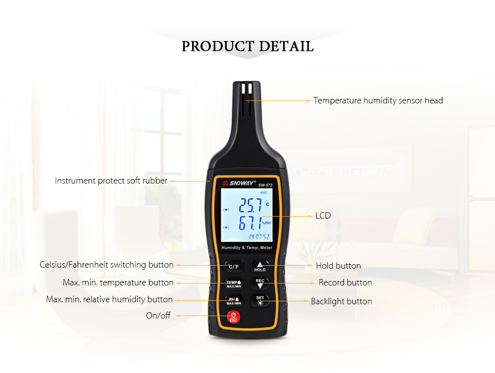 SNDWAY Digital Temperature Humidity Meter with Dew Point Wet Bulb for Daily Life Industry Agriculture Usage SNDWAY Digital Temperature Humidity Meter with Dew Point Wet Bulb for Daily Life Industry Agriculture Usage