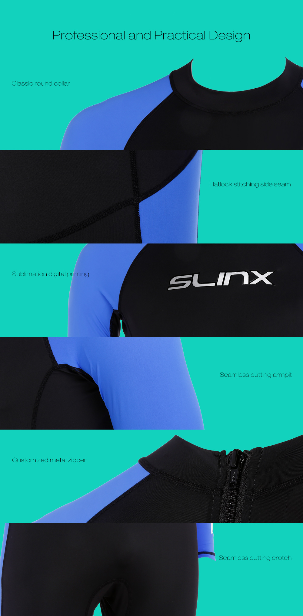 SLINX 1707 Sunblock Neoprene Wetsuit for Scuba Diving Surfing Swimming SLINX 1707 Sunblock Neoprene Wetsuit for Scuba Diving Surfing Swimming
