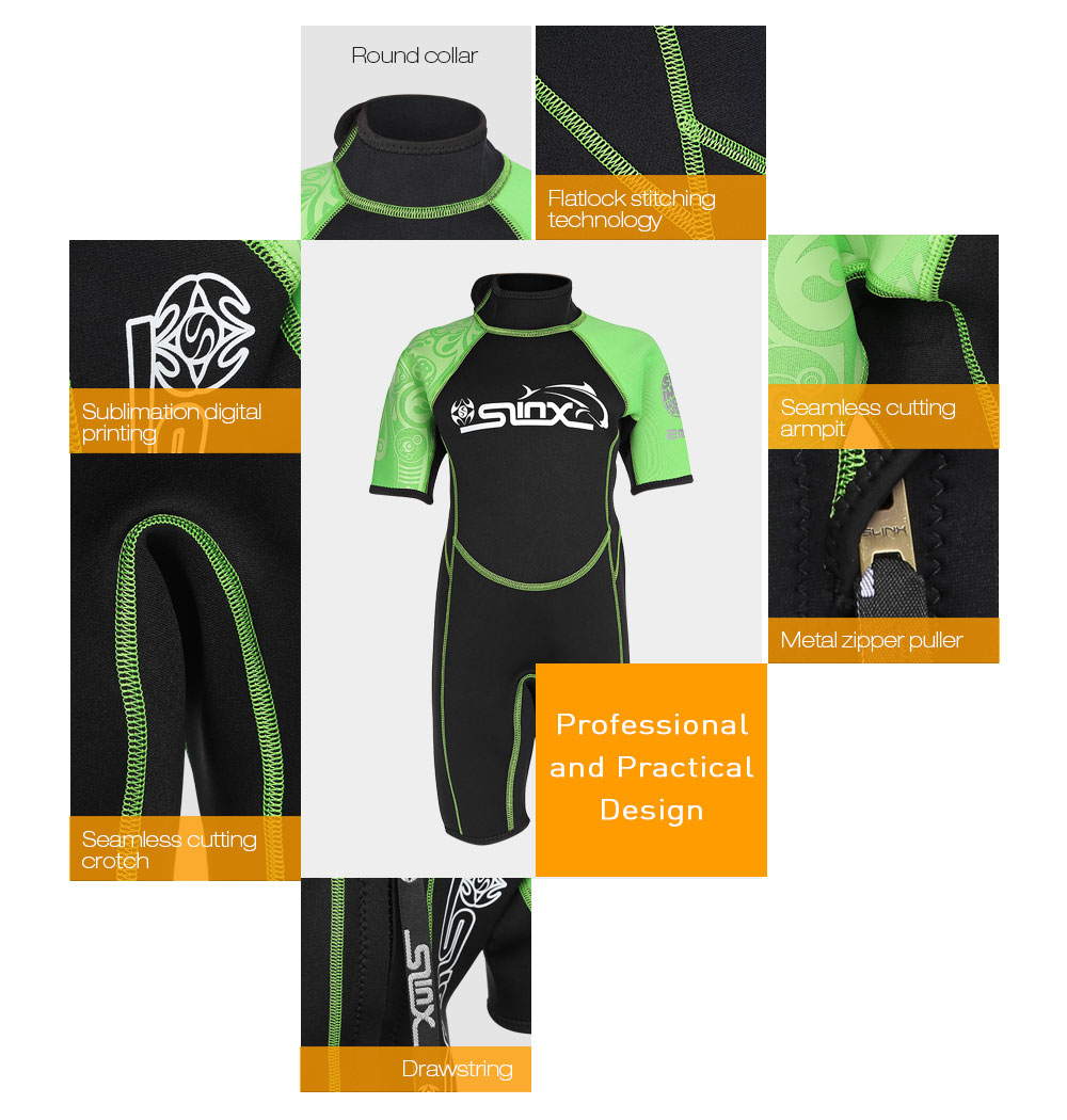 SLINX 1616 2mm Short Sleeve Neoprene Wetsuit Child One-piece Swimsuit SLINX 1616 2mm Short Sleeve Neoprene Wetsuit Child One-piece Swimsuit