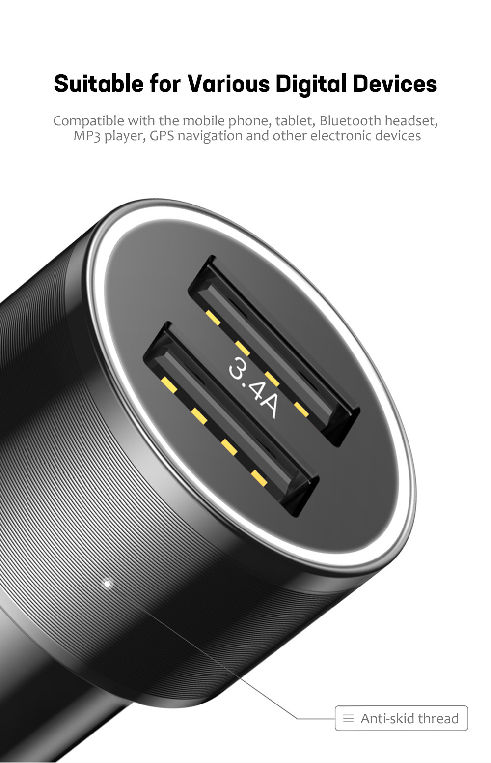 Baseus Small Screw Charging Set Dual USB Car Charger + USB to 8 Pin Cable Black 1M Baseus Small Screw Charging Set Dual USB Car Charger + USB to 8 Pin Cable Black 1M