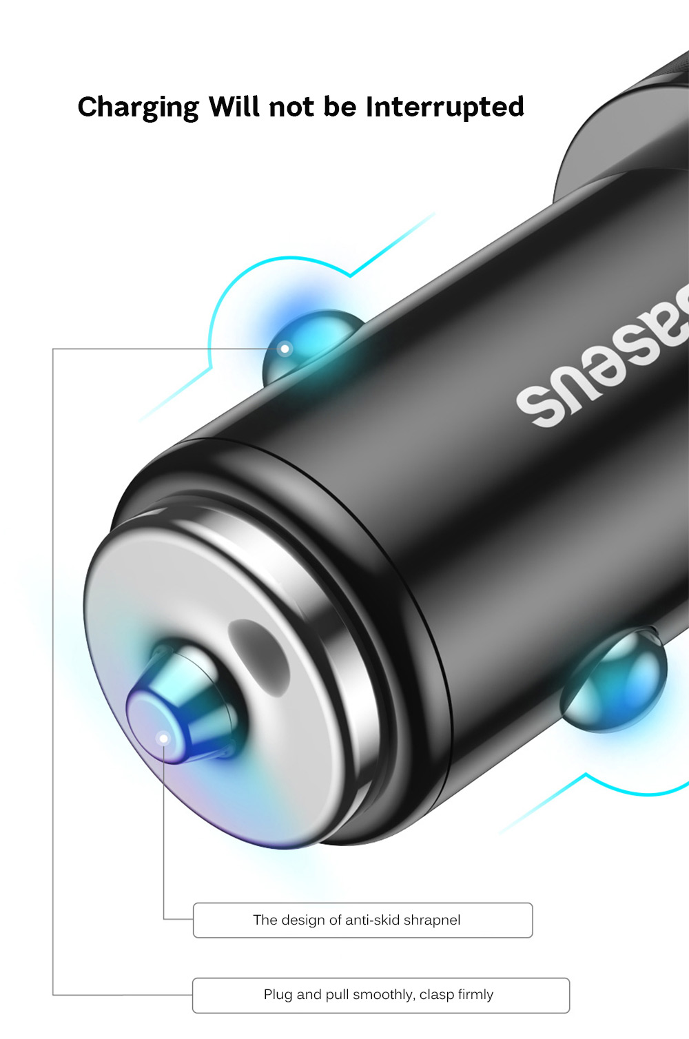 Baseus BSC - C15N Small Screw 3.4A Dual USB Car Charger Aluminium Alloy Baseus BSC - C15N Small Screw 3.4A Dual USB Car Charger Aluminium Alloy
