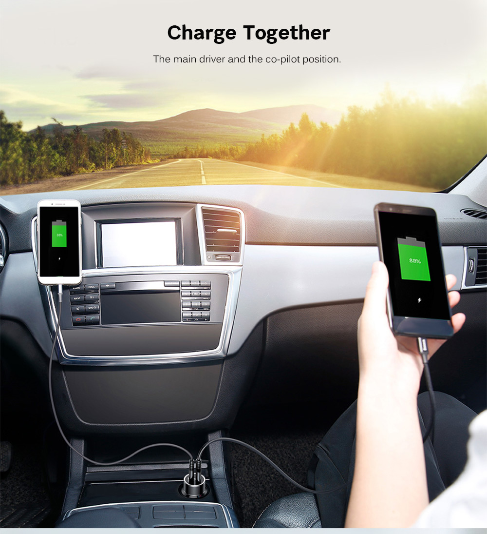 Baseus BSC - C15N Small Screw 3.4A Dual USB Car Charger Aluminium Alloy Baseus BSC - C15N Small Screw 3.4A Dual USB Car Charger Aluminium Alloy