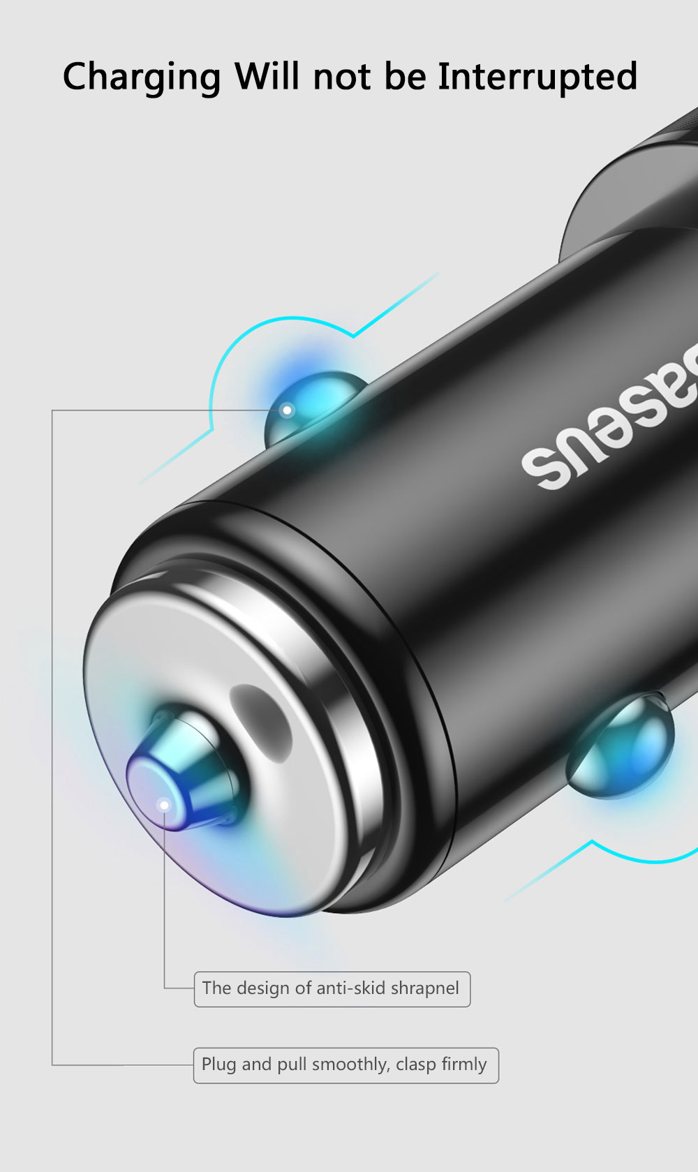Baseus Small Screw Charging Set Dual USB Car Charger   USB to Type-C Cable Black 1M