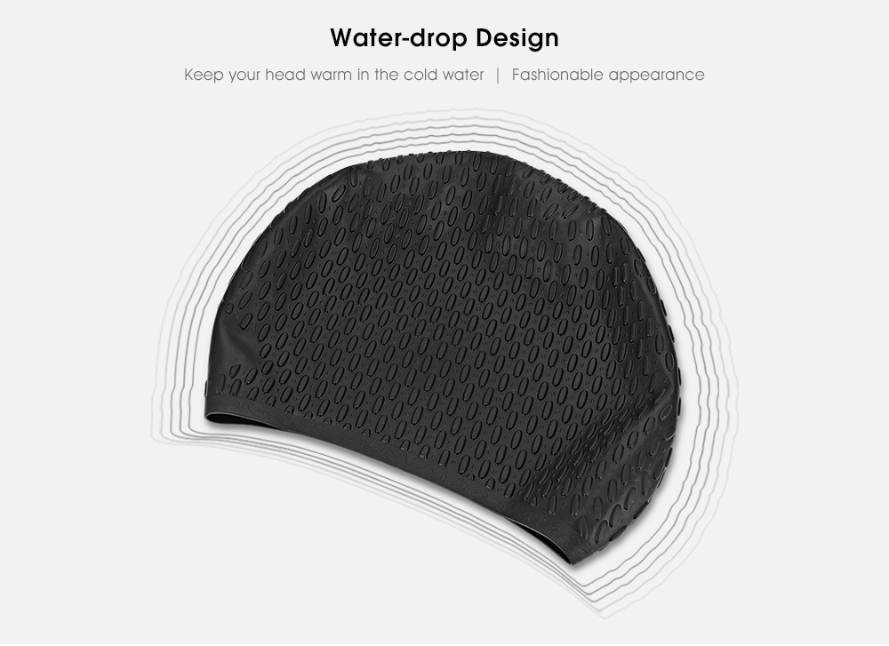 BOIHON BH20 Water Drops Adult Women No Pressure Swimming Silicone Cap for Long Hair Ear Protection BOIHON BH20 Water Drops Adult Women No Pressure Swimming Silicone Cap for Long Hair Ear Protection