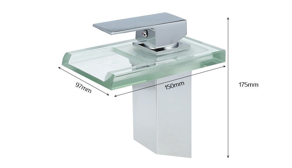 LED Bathroom Waterfall Faucet Glass Spout Sink Mixer Tap LED Bathroom Waterfall Faucet Glass Spout Sink Mixer Tap