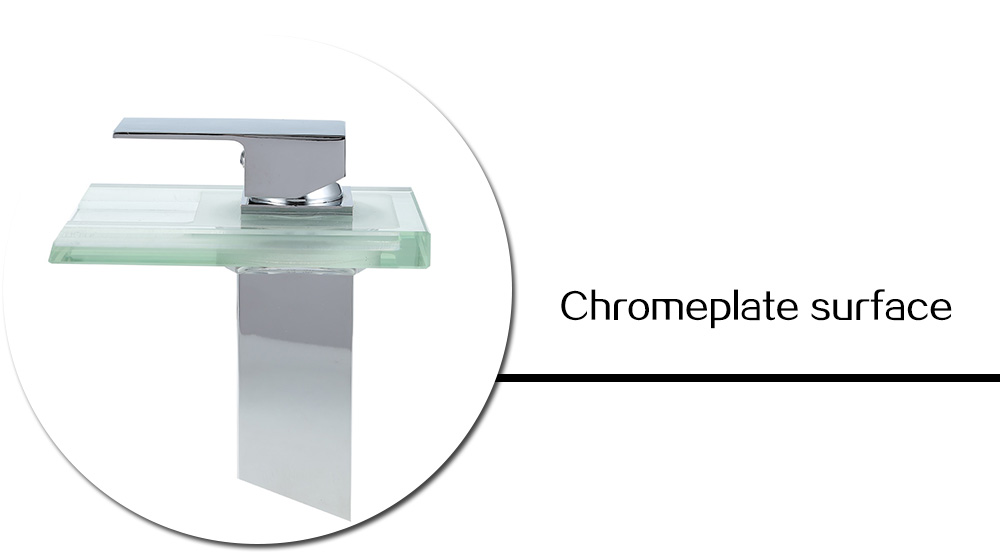LED Bathroom Waterfall Faucet Glass Spout Sink Mixer Tap LED Bathroom Waterfall Faucet Glass Spout Sink Mixer Tap