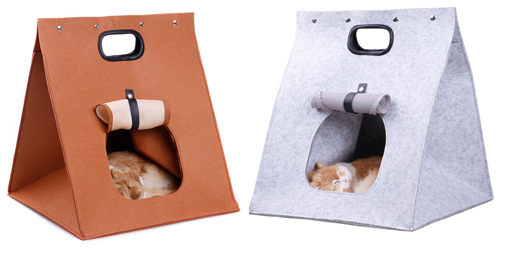 Felt Soft Cat Dog Bed House Pet Sleeping Bag Felt Soft Cat Dog Bed House Pet Sleeping Bag