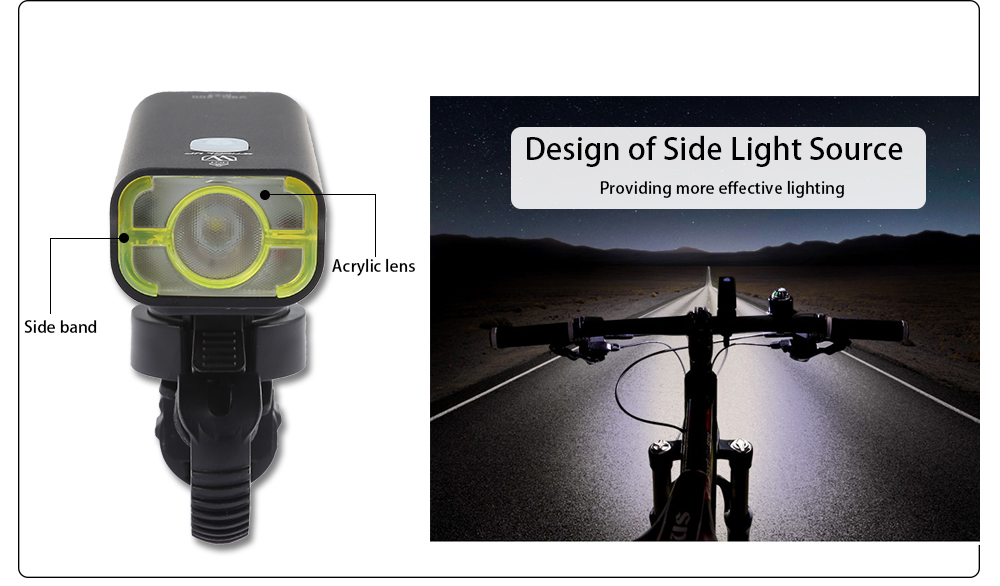 WHEELUP Rechargeable Bicycle Light Mountain Bike Cycling Accessory WHEELUP Rechargeable Bicycle Light Mountain Bike Cycling Accessory