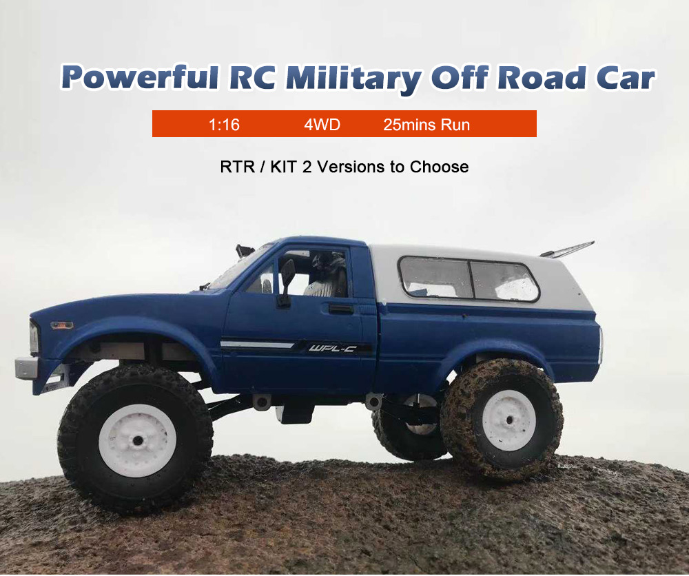 WPL C - 24 1/16 4WD 2.4G 2CH Military Buggy Crawler Off Road RC Car WPL C - 24 1/16 4WD 2.4G 2CH Military Buggy Crawler Off Road RC Car